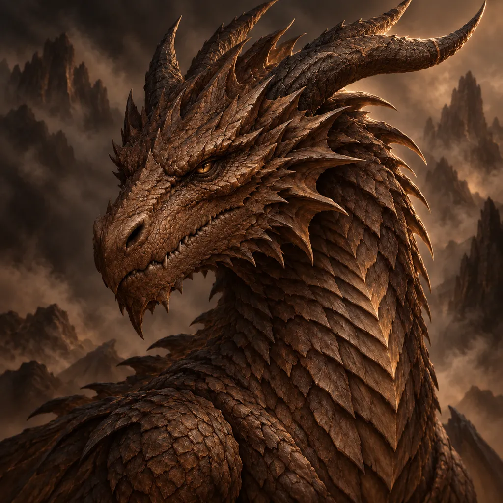 Brown Dragon portrait